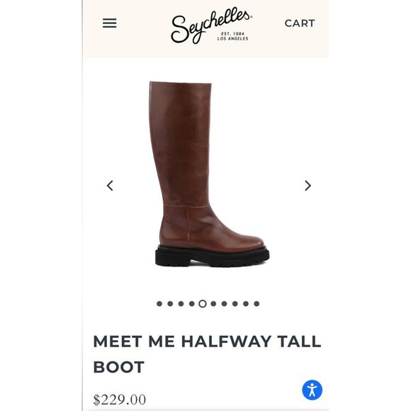 Seychelles Meet Me Halfway Tall Boots Leather Platform Round Toe Brown Size 6.5 - Picture 4 of 10